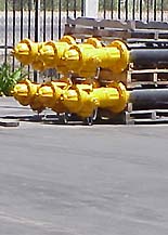 Photo of new hydrants on pallet