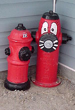 Aaron's fire hydrant collection.