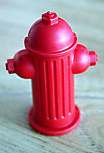 Aaron's toy fire hydrant collection.